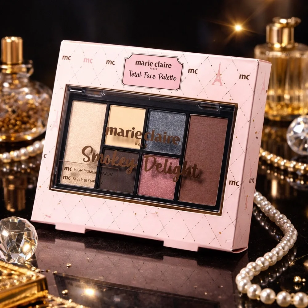 Marie Claire Paris Total Face Palette – Smokey Delight, Talc‎ Free, NIB